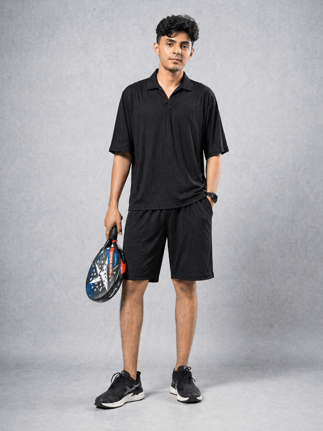 Premium Textured Track Set – Relaxed Fit Shirt & Shorts Co-Ord - Vibe Z9