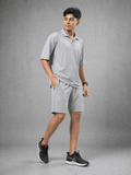 Premium Textured Track Set – Relaxed Fit Shirt & Shorts Co-Ord - Vibe Z9