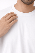 Pure White Oversized Crew Neck Tee | Premium Cotton Unisex - Vibe Z9