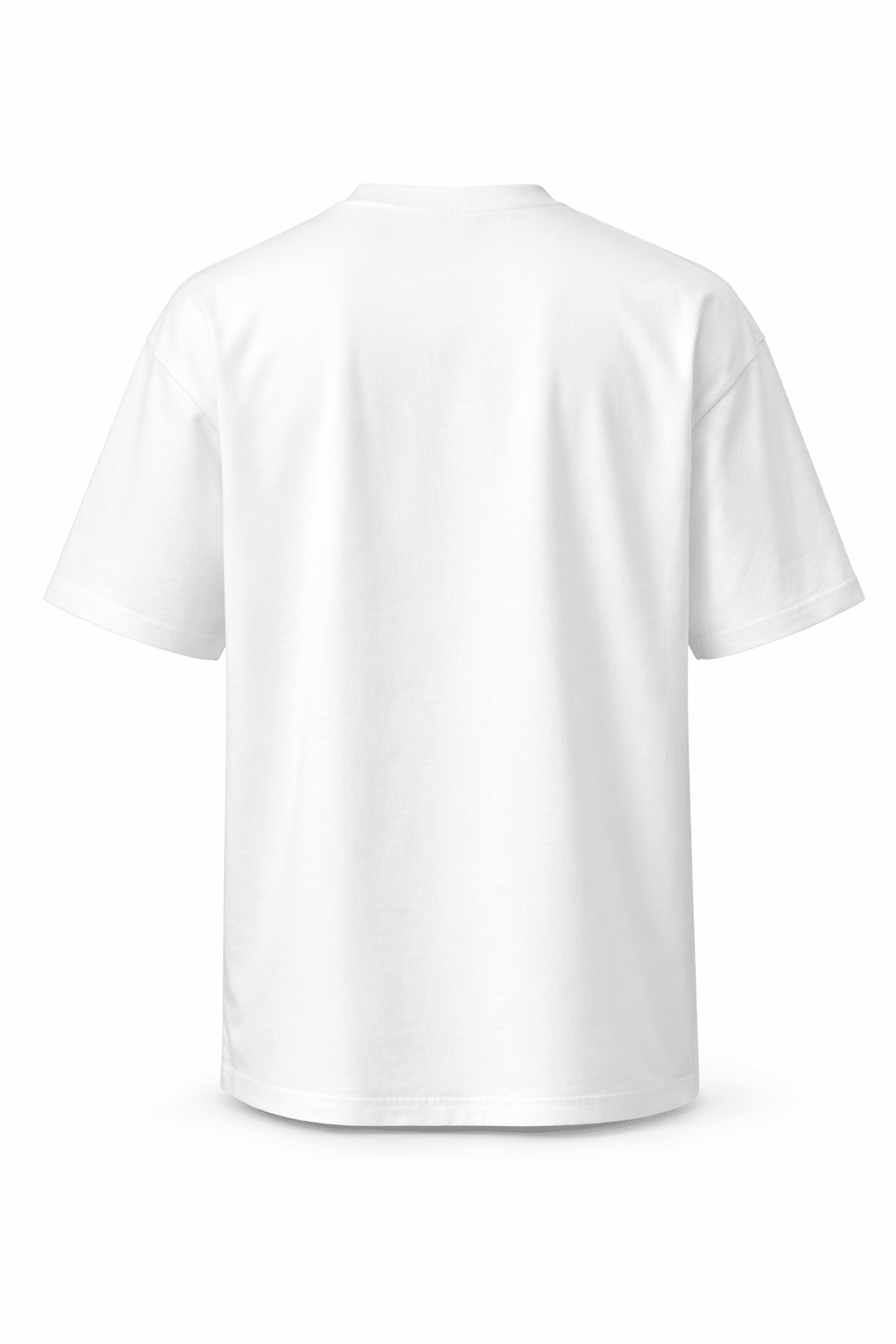 Pure White Oversized Crew Neck Tee | Premium Cotton Unisex - Vibe Z9