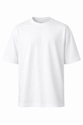 Pure White Oversized Crew Neck Tee | Premium Cotton Unisex - Vibe Z9