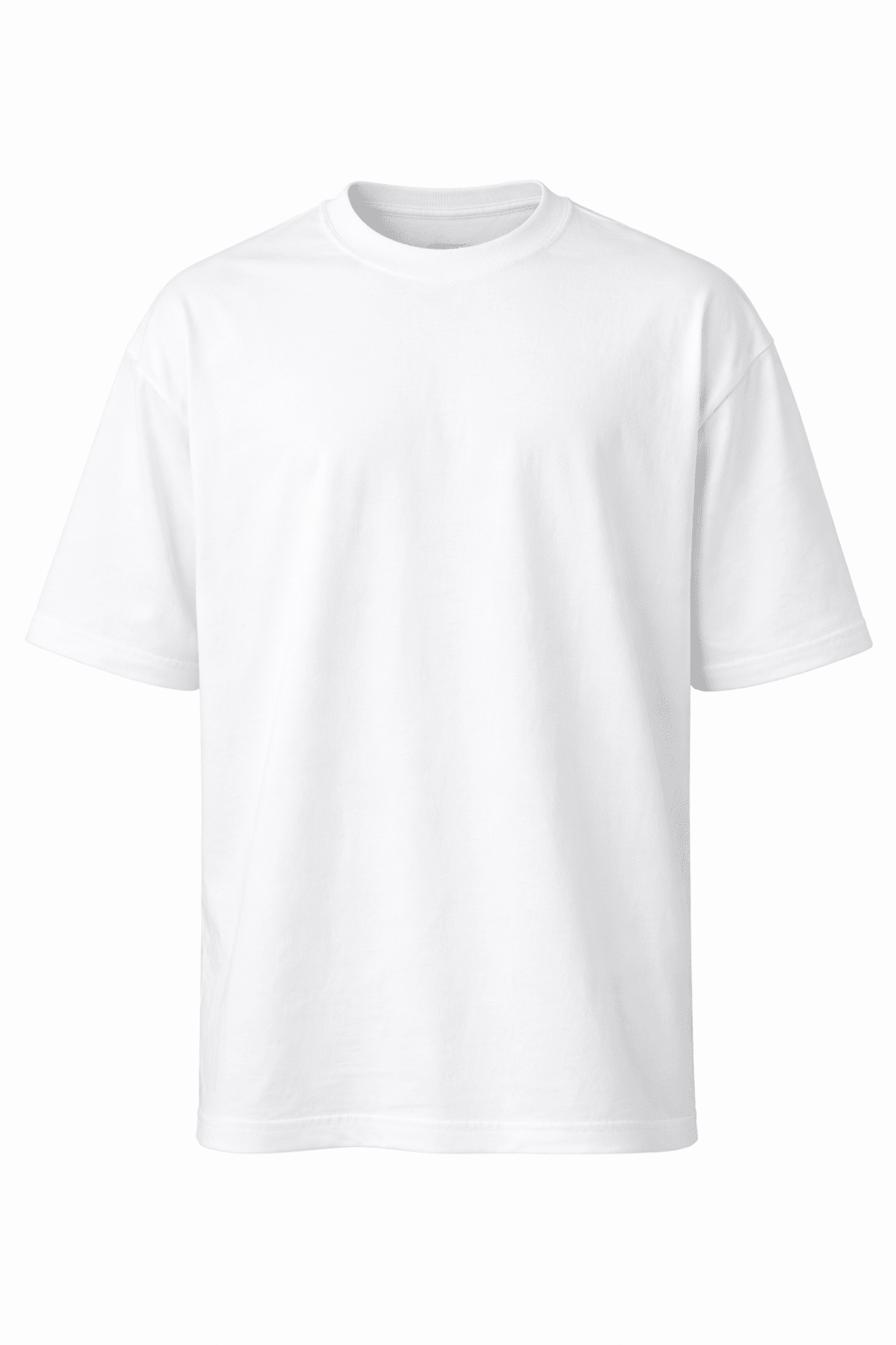 Pure White Oversized Crew Neck Tee | Premium Cotton Unisex - Vibe Z9