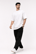 Pure White Oversized Crew Neck Tee | Premium Cotton Unisex - Vibe Z9