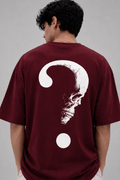 Skull Question Mark Oversized Graphic Tee - Vibe Z9