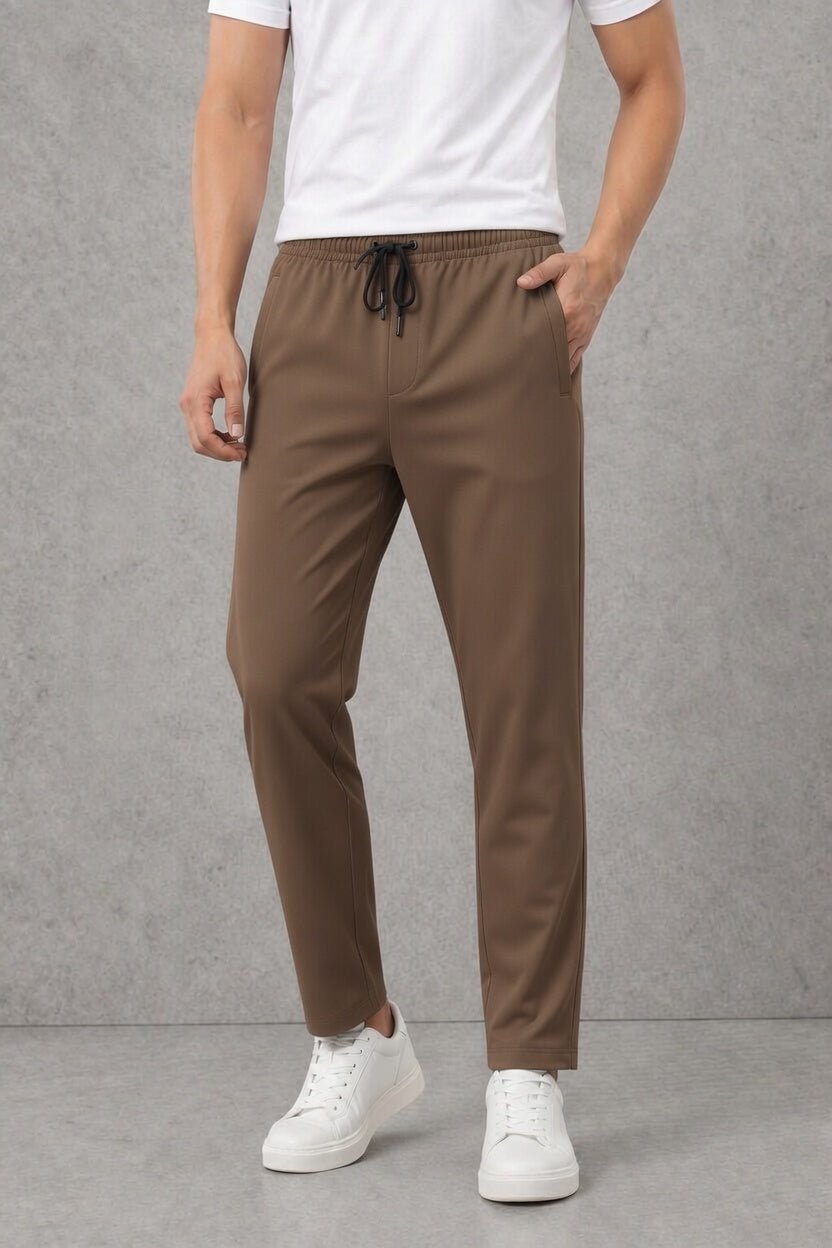 Slim Fit Pique Stretch Trousers Pakistan – Breathable Spandex Jogger Pants - Vibe Z9