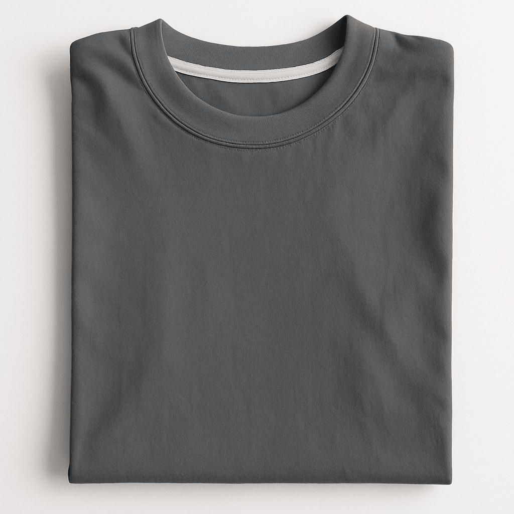 Steel Grey Crew Neck T-Shirt | Premium Cotton Casual Tee - Vibe Z9