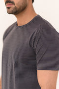 Striped Round Neck T-Shirt – Imported Regular Fit - Vibe Z9