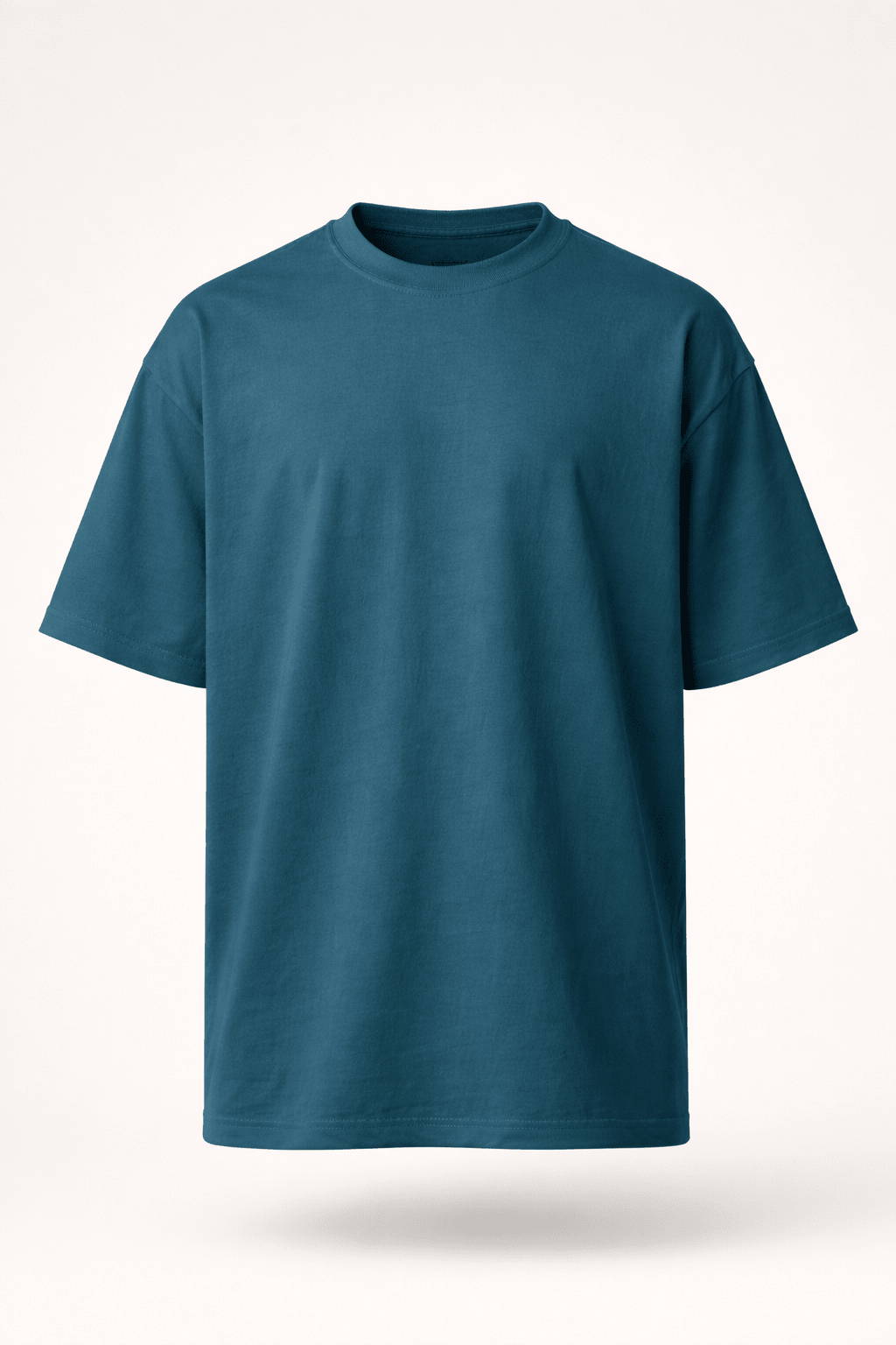 Teal Blue Oversized Crew Neck Tee | Premium Cotton Unisex - Vibe Z9