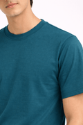 Teal Crew Neck T-Shirt | Premium Cotton Casual Tee - Vibe Z9