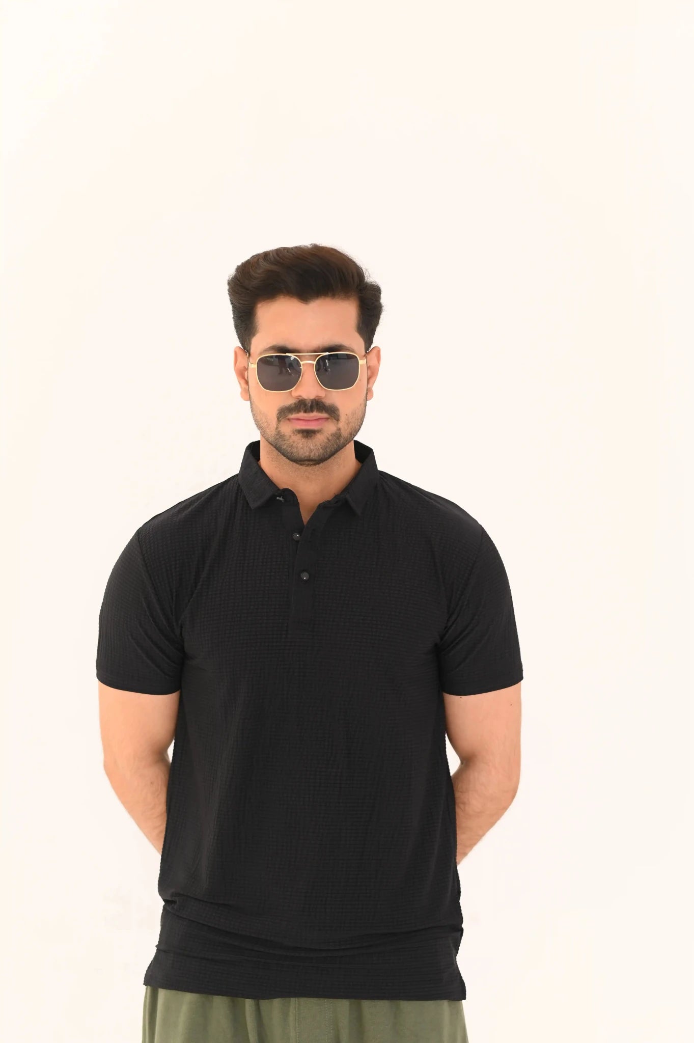 Textured Imported Polo Shirt – 3 Button Smart Casual Fit - Vibe Z9
