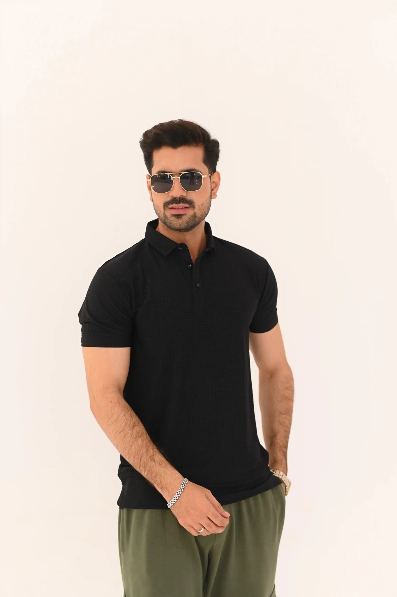 Textured Imported Polo Shirt – 3 Button Smart Casual Fit - Vibe Z9
