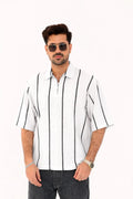Textured Oversized Half Zip Shirt – Imported - Vibe Z9