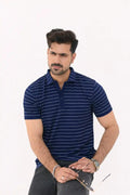 Textured Striped Polo Shirt – 3 Button Smart Casual Fit - Vibe Z9