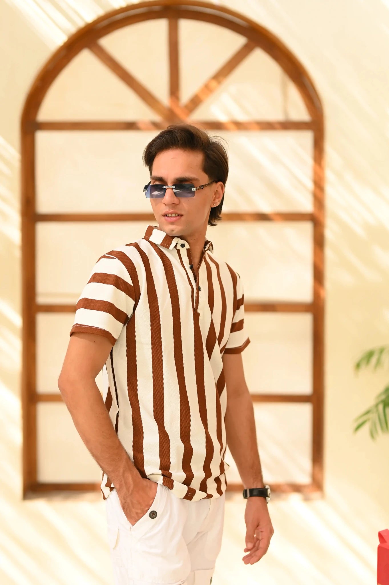Vertical Striped Polo Shirt – 3 Button Casual Summer Polo - Vibe Z9