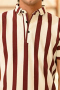 Vertical Striped Polo Shirt – 3 Button Casual Summer Polo - Vibe Z9