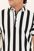 Vertical Striped Polo Shirt – 3 Button Casual Summer Polo - Vibe Z9
