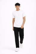 White Crew Neck T-Shirt | Premium Cotton Casual Tee - Vibe Z9