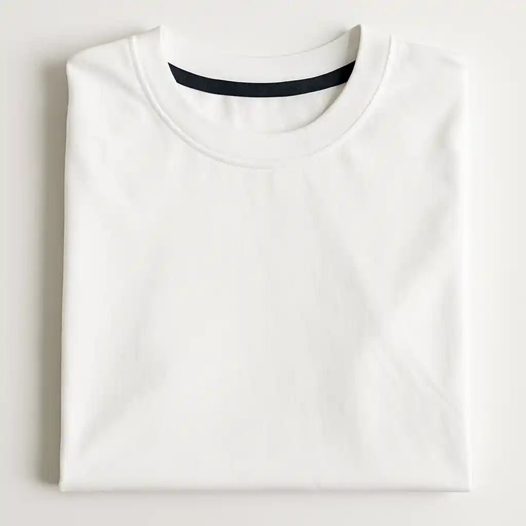 White Crew Neck T-Shirt | Premium Cotton Casual Tee - Vibe Z9